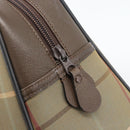 Burberrys Nova Check Boston Bag Canvas Beige Gold Auth 182436-10