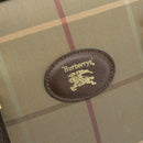Burberrys Nova Check Boston Bag Canvas Beige Gold Auth 182436-17