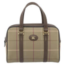 Burberrys Nova Check Boston Bag Canvas Beige Gold Auth 182436-13
