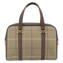 Burberrys Nova Check Boston Bag Canvas Beige Gold Auth 182436-2