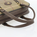 Burberrys Nova Check Boston Bag Canvas Beige Gold Auth 182436-7