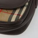 Burberrys Nova Check Shoulder Bag Canvas Leather Beige Gold Auth 182438-10