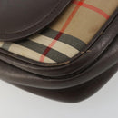 Burberrys Nova Check Shoulder Bag Canvas Leather Beige Gold Auth 182438-11