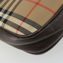 Burberrys Nova Check Shoulder Bag Canvas Leather Beige Gold Auth 182438-13