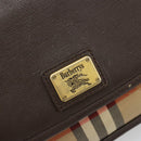 Burberrys Nova Check Shoulder Bag Canvas Leather Beige Gold Auth 182438-14
