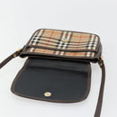 Burberrys Nova Check Shoulder Bag Canvas Leather Beige Gold Auth 182438-15