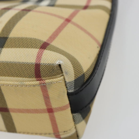 BURBERRY Nova Check Schoudertas PVC Beige Auth 182439