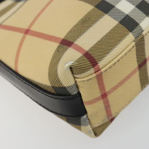 BURBERRY Nova Check Schoudertas PVC Beige Auth 182439