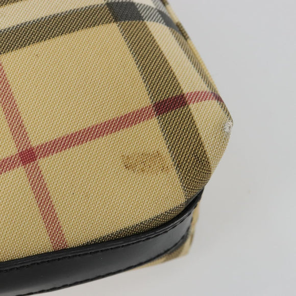 BURBERRY Nova Check Schoudertas PVC Beige Auth 182439