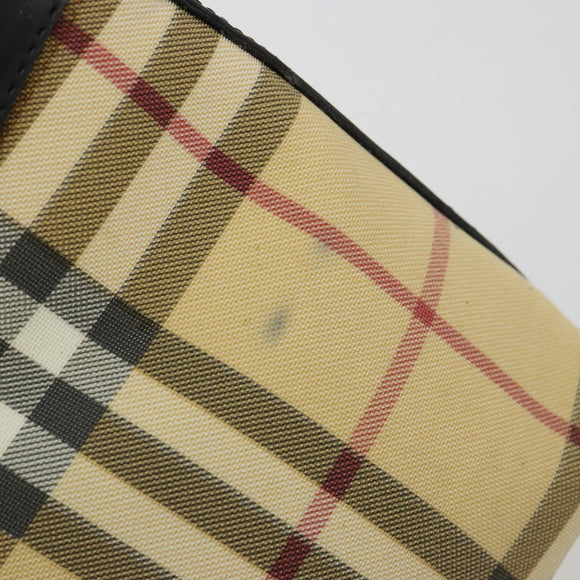 BURBERRY Nova Check Schoudertas PVC Beige Auth 182439