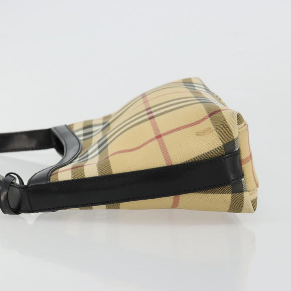 BURBERRY Nova Check Schoudertas PVC Beige Auth 182439