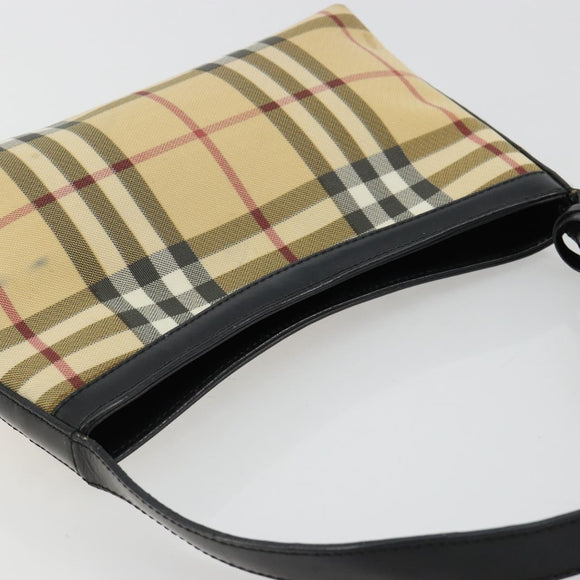 BURBERRY Nova Check Schoudertas PVC Beige Auth 182439