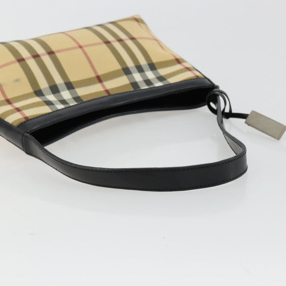 BURBERRY Nova Check Schoudertas PVC Beige Auth 182439