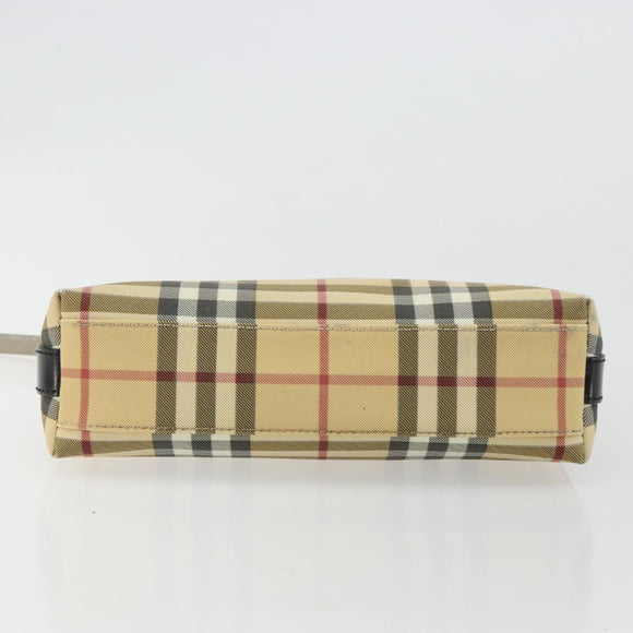 BURBERRY Nova Check Schoudertas PVC Beige Auth 182439