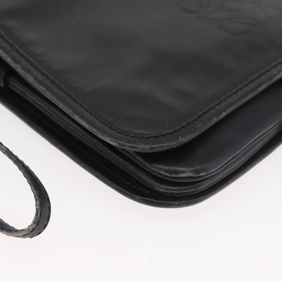 LOEWE Anagram Umhängetasche Leder Schwarz Gold Original 182440