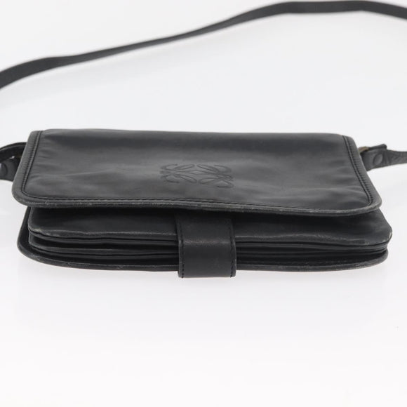 LOEWE Anagram Umhängetasche Leder Schwarz Gold Original 182440