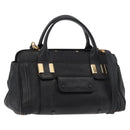 Chloe Alice Hand Bag Leather 2way Black Gold Auth 182441-1