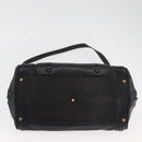 Chloe Alice Hand Bag Leather 2way Black Gold Auth 182441-6