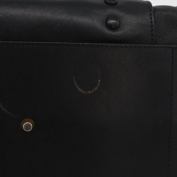 Chloe Alice Hand Bag Leather 2way Black Gold Auth 182441