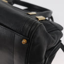 Chloe Alice Hand Bag Leather 2way Black Gold Auth 182441-19