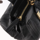 Chloe Alice Hand Bag Leather 2way Black Gold Auth 182441-20