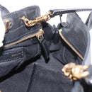 Chloe Alice Hand Bag Leather 2way Black Gold Auth 182441-22