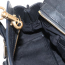 Chloe Alice Hand Bag Leather 2way Black Gold Auth 182441-23