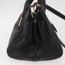 Chloe Alice Hand Bag Leather 2way Black Gold Auth 182441-5