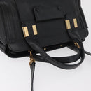 Chloe Alice Hand Bag Leather 2way Black Gold Auth 182441-8