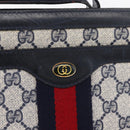 GUCCI GG Supreme Sherry Line Umhängetasche PVC Navy Gold 010 378 Auth 182442-15