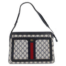 GUCCI GG Supreme Sherry Line Umhängetasche PVC Navy Gold 010 378 Auth 182442-2