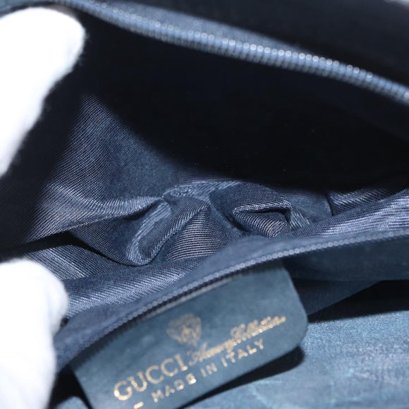 GUCCI GG Supreme Sherry Line Umhängetasche PVC Navy Gold 010 378 Auth 182442