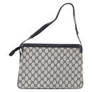 GUCCI GG Supreme Sherry Line Umhängetasche PVC Navy Gold 010 378 Auth 182442-3