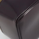 GUCCI Bamboo Vanity Hand Bag Patent leather Navy Gold 032 1956 0150 Auth 182446-11