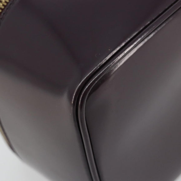 GUCCI Bamboo Vanity Hand Bag Patent leather Navy Gold 032 1956 0150 Auth 182446