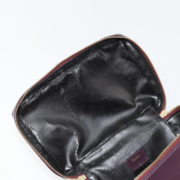 GUCCI Bamboo Vanity Hand Bag Patent leather Navy Gold 032 1956 0150 Auth 182446