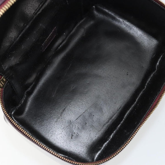 GUCCI Bamboo Vanity Hand Bag Patent leather Navy Gold 032 1956 0150 Auth 182446