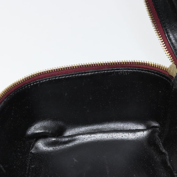 GUCCI Bamboo Vanity Hand Bag Patent leather Navy Gold 032 1956 0150 Auth 182446