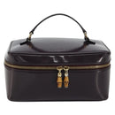 GUCCI Bamboo Vanity Hand Bag Patent leather Navy Gold 032 1956 0150 Auth 182446-2