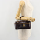GUCCI Bamboo Vanity Hand Bag Patent leather Navy Gold 032 1956 0150 Auth 182446-20