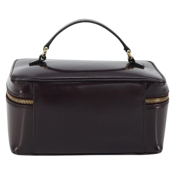 GUCCI Bamboo Vanity Hand Bag Patent leather Navy Gold 032 1956 0150 Auth 182446