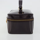 GUCCI Bamboo Vanity Hand Bag Patent leather Navy Gold 032 1956 0150 Auth 182446-4