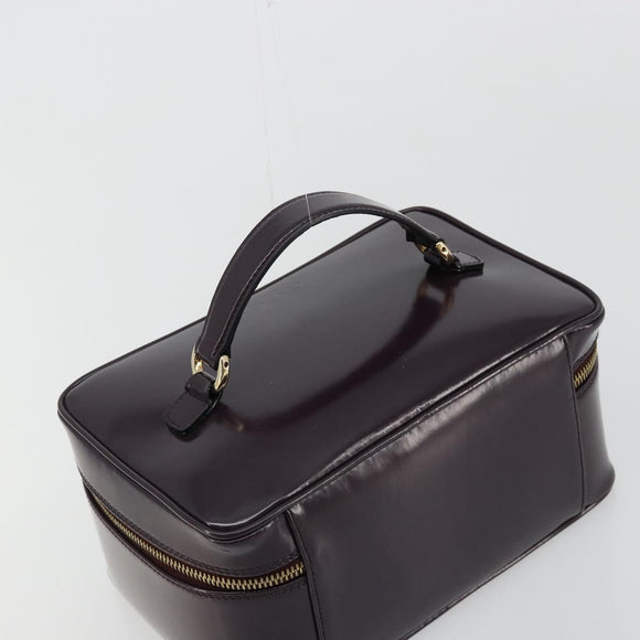 GUCCI Bamboo Vanity Hand Bag Patent leather Navy Gold 032 1956 0150 Auth 182446