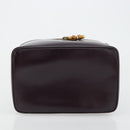 GUCCI Bamboo Vanity Hand Bag Patent leather Navy Gold 032 1956 0150 Auth 182446-9