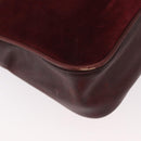 CARTIER Shoulder Bag Suede Bordeaux Gold Auth 182447-12