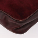 CARTIER Shoulder Bag Suede Bordeaux Gold Auth 182447-13