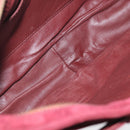 CARTIER Shoulder Bag Suede Bordeaux Gold Auth 182447-16