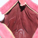CARTIER Shoulder Bag Suede Bordeaux Gold Auth 182447-17