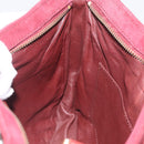 CARTIER Shoulder Bag Suede Bordeaux Gold Auth 182447-18