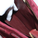 CARTIER Shoulder Bag Suede Bordeaux Gold Auth 182447-19